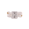 14k Yellow Gold 0.50ct Baguette Diamond Cluster Ring for Women