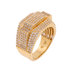 10K Yellow Gold 2.19ct Cluster Steps Diamond Men's Ring