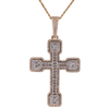 10K Y/Gold 7.50ct Diamonds baguette cross Pendant