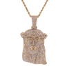 10k Yellow Gold 6.65ct Bustdown Diamonds Jesus Head Pendant with Solid Back