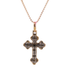 10K Y/Gold 1.10ct Diamonds new 2step 2tone cross pendant