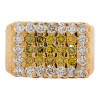 10k Yellow Gold Square Top Ring with Yellow/White Diamonds