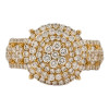 10k Gold 1.70ct Diamonds Dome Cluster Men's Ring