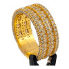 10k Yellow Gold 4.13ct Round Diamonds Men's Iced Out Band
