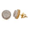 10k Yellow Gold 0.64CT Pave/Round Diamond Earrings