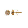 10kt Yellow Gold Flower Design Earrings with 0.45cts Diamonds