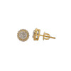 10k Yellow Gold 0.38ct Diamond Round Style Earrings with Baguette Center
