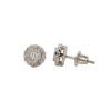 10k White Gold 0.38ct Round and Baguette Diamond Earrings