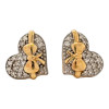 10k Yellow Gold 0.10ct Diamond Heart-Shaped Earrings with Bow Tie