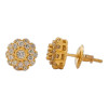 10k Yellow Gold 0.48CT Round Diamond Flower Style Earrings