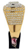 Men's 10kt Yellow Gold Square-Shaped Pinky Ring with 4.00ct Round Diamonds in Prong Setting