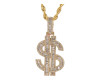10K Yellow Gold Dollar Sign Pendant with 1.65ct Diamonds