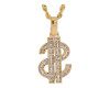 10K Yellow Gold Dollar Sign Pendant with 1.65ct Diamonds