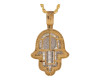 10K Yellow Gold Hamsa Pendant with 3.03ct Diamonds