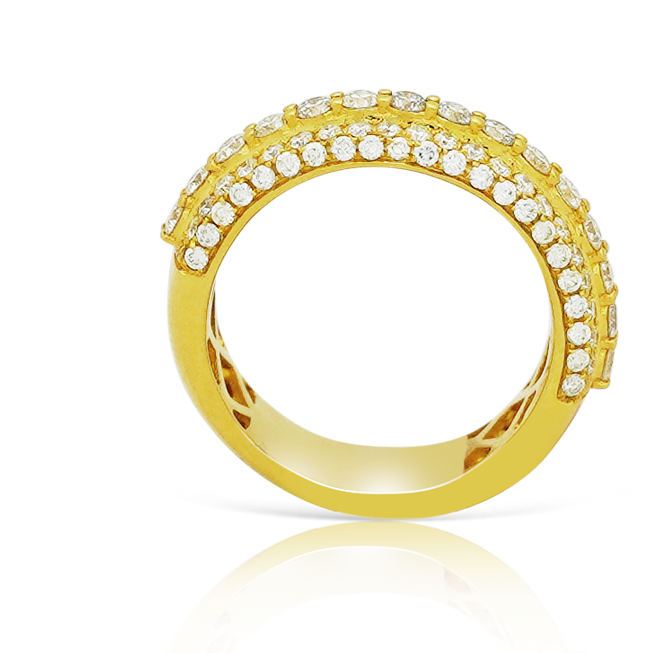 10K Yellow Gold Men's Diamond Ring 1.90Ctw - King Johnny - Johnny's ...