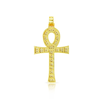 10K Yellow Gold Ankh Pendant 5.5ct with 