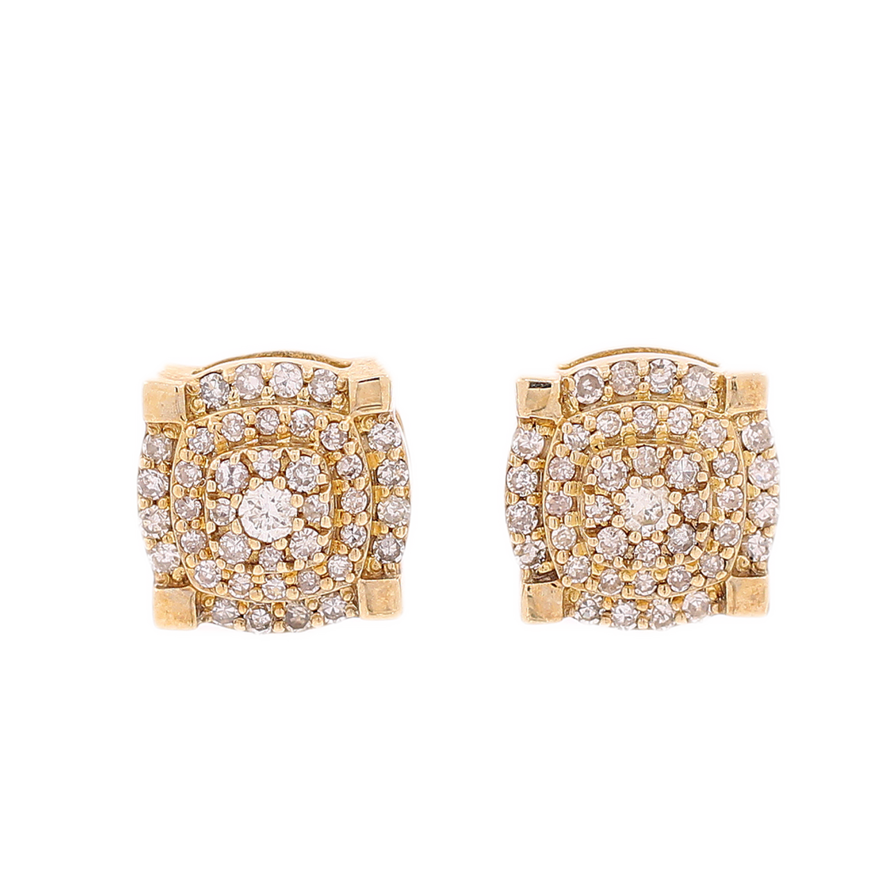 4ct 925 Sterling Silver Stud Earring Square Diamond Earring Men Earrin –  Gold Diamond Shop