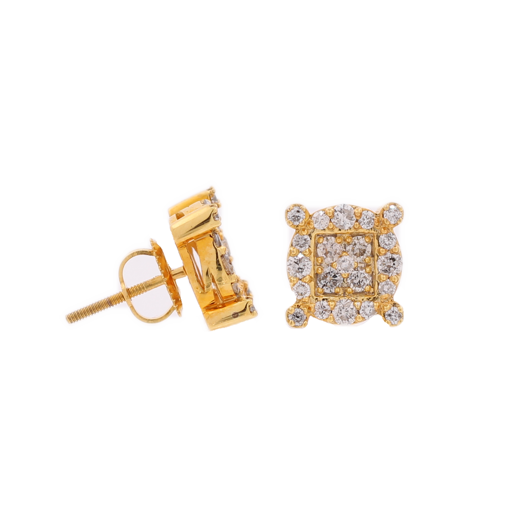 10K Gold 1.00ct Diamonds New Top Men's Earrings King Johnny Johnny