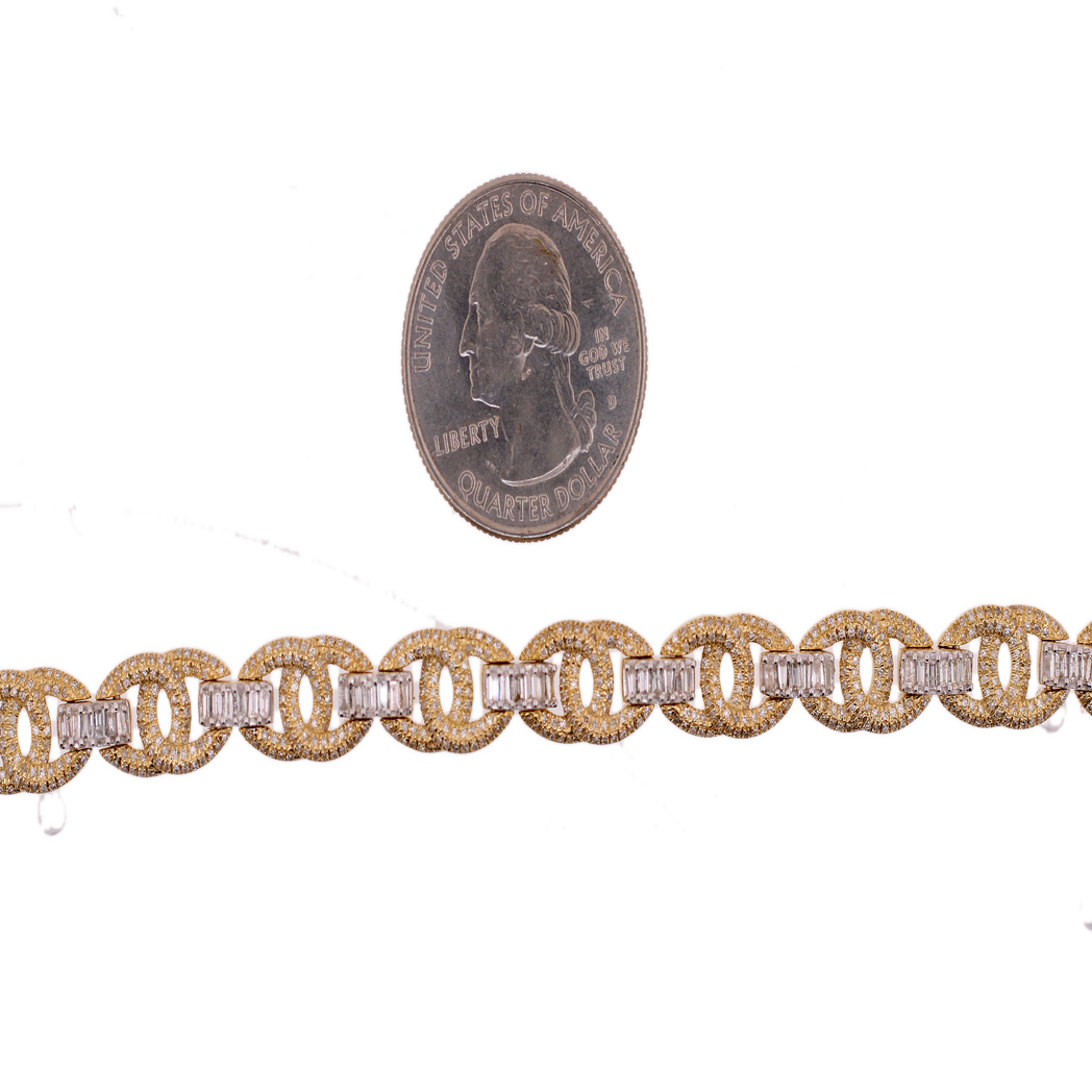 10K Gold 2.91ct Diamonds Custom Gucci Link Men's Bracelet King Johnny