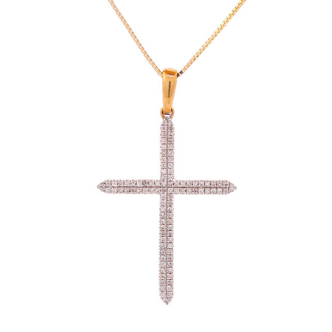 Diamond Cross Pendant for Men 10K Real Yellow White Rose Gold Platinum Crucifix  Necklace for Women 0.7 / 2.2 ct. | Seidayee Jewelry