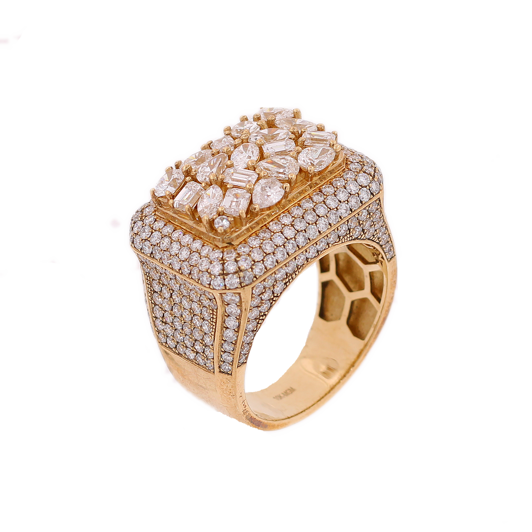 10K Gold 6.00ct Mixed Diamonds Custom Men's Ring King Johnny Johnny