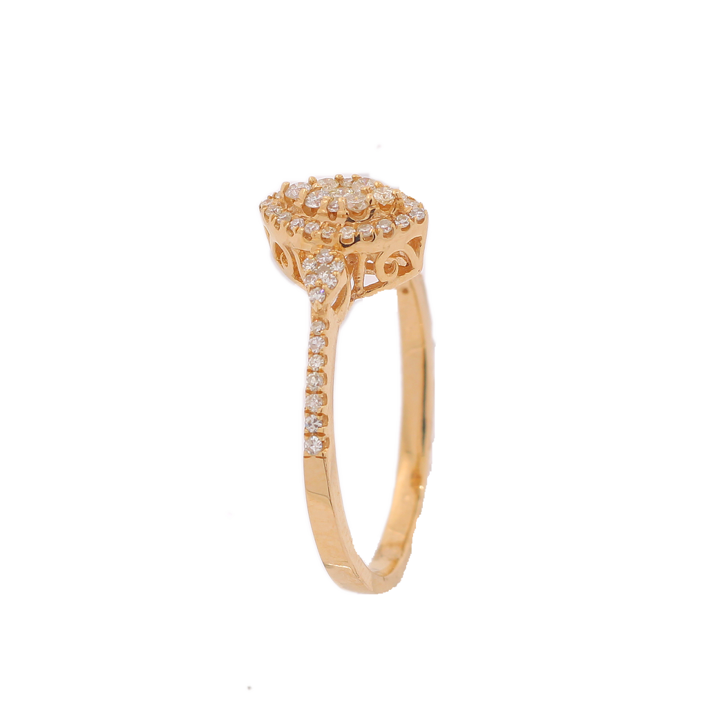 14K Gold 0.38ct Diamonds eye shape lady ring King Johnny Johnny's