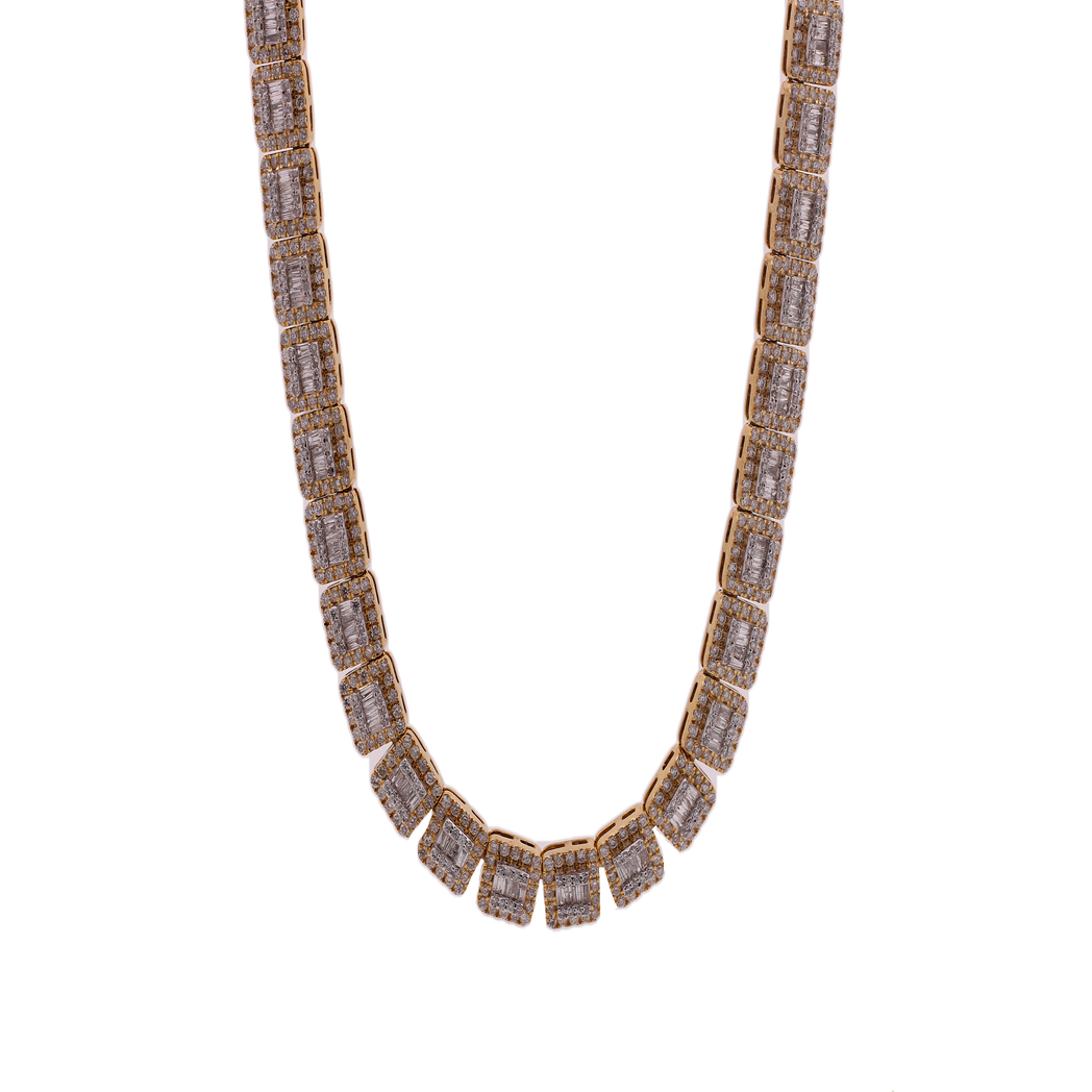 10K Gold 16.95ct Diamonds Fancy Men's Necklace King Johnny Johnny's