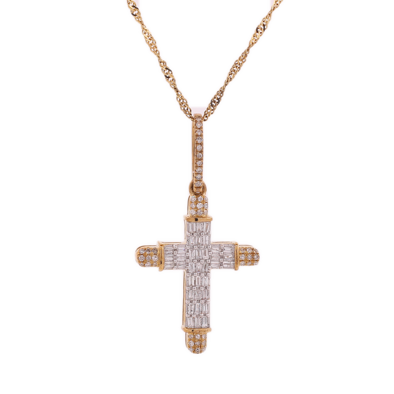 1/20 CT. T.W. Diamond Flared Cross Pendant in 10K Gold | Zales Outlet