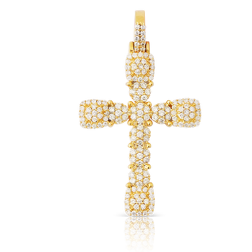 10K Yellow Gold Cross Pendant 0.80Ctw  10K Yellow Gold Cross Pendant 0.80Ctw
