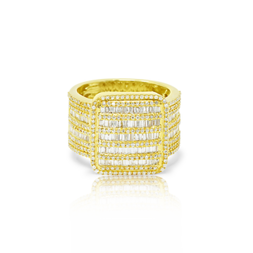 10K Yellow Gold Men's Dark Baguette Ring 1.74ct 