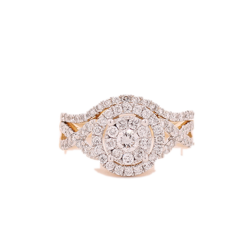 14k Yellow Gold 1.00ct Round Diamonds Bridal Set Ring