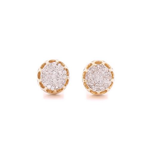 10k Yellow Gold 0.15ct Diamonds Tiny Crown Unisex Earrings 10k Yellow Gold 0.15ct Diamonds Tiny Crown Unisex Earrings