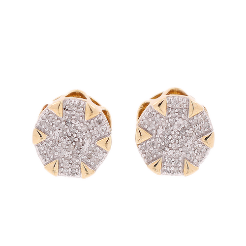 10k Yellow Gold 0.20ct Micro Diamonds Drums Men's Earring 10k Yellow Gold 0.20ct Micro Diamonds Drums Men's Earring
