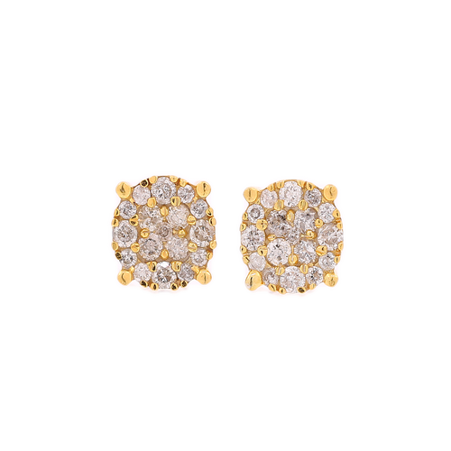 110K Gold 0.52ct Baguette Diamonds 2 Step Men's  Earrings
