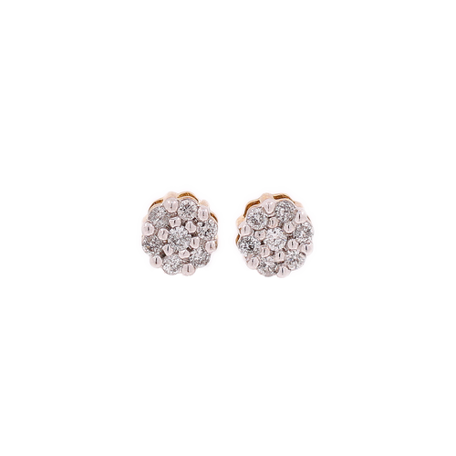10K Yellow Gold 0.26ct Diamond Classic Flower Earrings 10K Yellow Gold 0.26ct Diamond Classic Flower Earrings