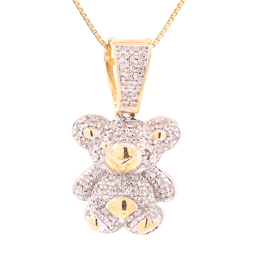 10k Gold 0.23ct Micro Diamonds Teddy Bear   Pendant 10k Gold 0.23ct Micro Diamonds Teddy Bear   Pendant