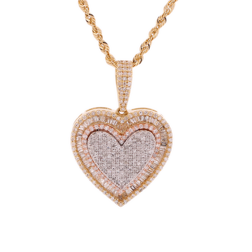 10k Yellow Gold 1.20ct Diamonds 2 Step Heart Pendant 10k Yellow Gold 1.20ct Diamonds 2 Step Heart Pendant