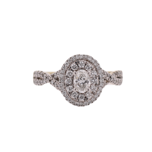 14K Gold 0.74ct Diamonds 3 Step Oval Top LDS Ring 14K Gold 0.74ct Diamonds 3 Step Oval Top LDS Ring