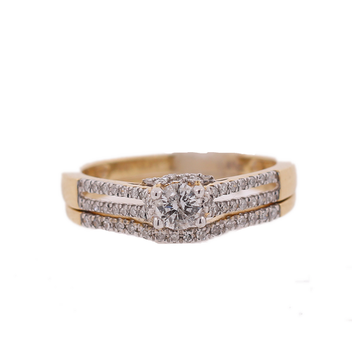 Ladies Bridal Set Ring in 14k Yellow Gold with 0.39ct Cluster Diamonds Ladies Bridal Set Ring in 14k Yellow Gold with 0.39ct Cluster Diamonds