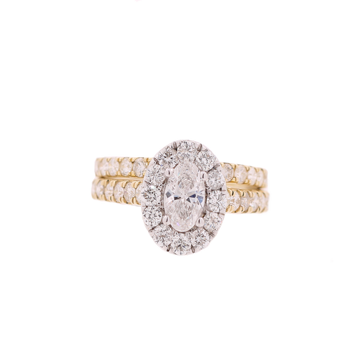 14K Yellow Gold 2.00ct Marquise Diamond Bridal Set Ring