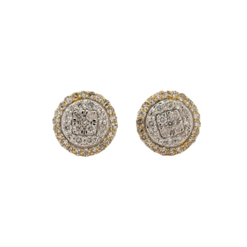 10k Yellow Gold 0.38ct Micro Pave Diamond Earrings 10k Yellow Gold 0.38ct Micro Pave Diamond Earrings