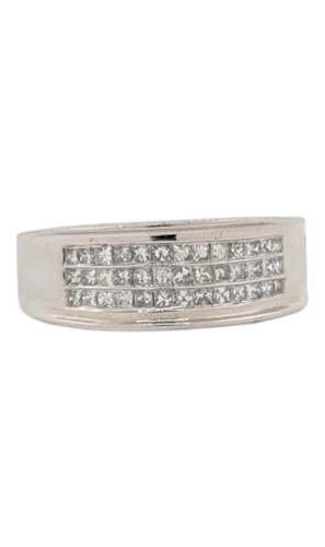 10k White Gold 0.50ct Diamonds Invisible Set Men's Band 10k White Gold 0.50ct Diamonds Invisible Set Men's Band