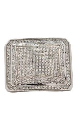 10k White Gold 0.75ct Micro Diamonds Men's Ring 10k White Gold 0.75ct Micro Diamonds Men's Ring