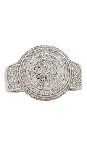10k White Gold Men's Dome Style Ring with 1.50ct Diamonds 10k White Gold Men's Dome Style Ring with 1.50ct Diamonds
