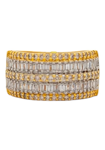 Men's 10kt Yellow Gold Band with 1.38ct Baguette and Round Diamonds Men's 10kt Yellow Gold Band with 1.38ct Baguette and Round Diamonds