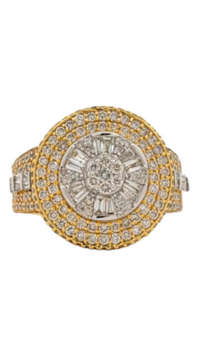Men's 10kt Yellow Gold Dome Style Pinky Ring with 2.05ct Round Diamonds