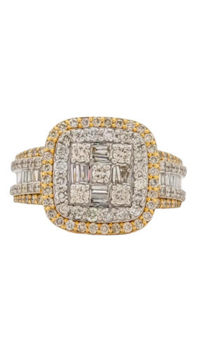 Men's 10kt Square Shape Ring with 2.00ct Baguette Diamonds Men's 10kt Square Shape Ring with 2.00ct Baguette Diamonds