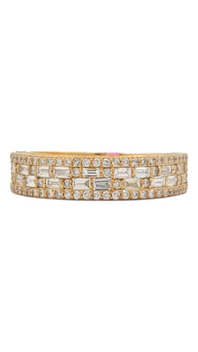 Men's 10kt Yellow Gold Band with 1.35ct Baguette and Round Diamonds Men's 10kt Yellow Gold Band with 1.35ct Baguette and Round Diamonds
