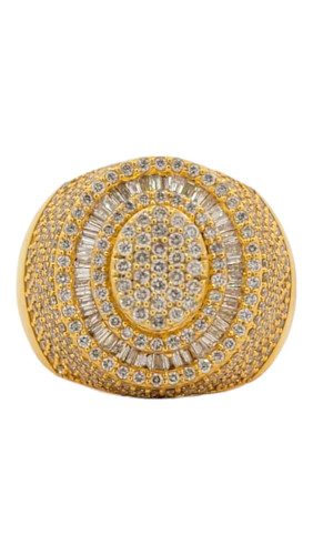 Men's 10kt Yellow Gold Oval Shape Pinky Ring with 2.55ct Diamonds Men's 10kt Yellow Gold Oval Shape Pinky Ring with 2.55ct Diamonds
