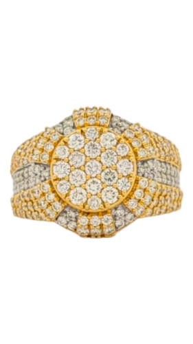 Men's 10kt Yellow and White Gold Pinky Ring with 2.75cts Round Diamonds Men's 10kt Yellow and White Gold Pinky Ring with 2.75cts Round Diamonds